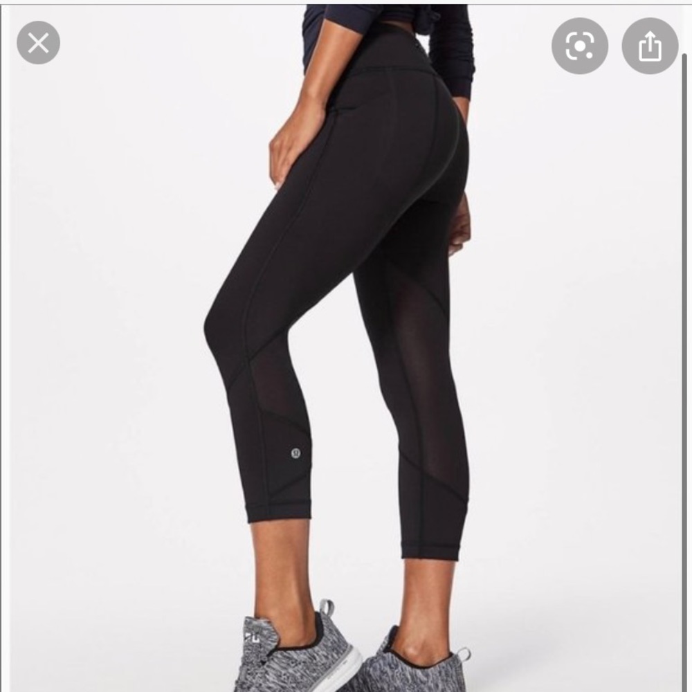 lululemon pace rival crop black size 4